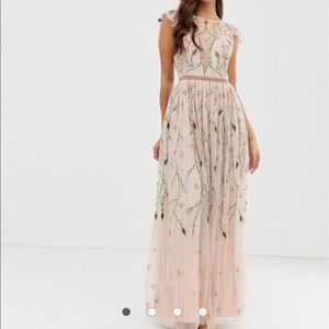 asos embroidered dress maxi